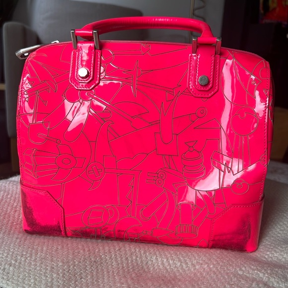 RARE Diane De Maria Bonnie Rose-103 Neon Pink Handbag - Picture 4 of 16
